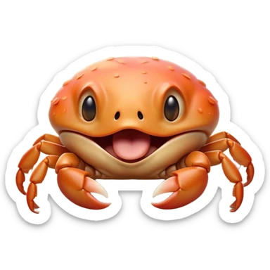 Cinematic Cute Yawning Baby Crab Portrait Emoji, Head tilted slightly with a dramatic, wide-open yawn, showcasing a petite, delicately armored body with gently drooping antennae and sleepy, half-closed eyes, Simplified yet irresistibly adorable features, highly detailed, glowing with a soft, cozy coastal glow, high shine, relaxed yet expressive, stylized with a dash of whimsical seaside charm, soft glowing outline, capturing the essence of a drowsy yet affectionate baby crab that appears ready to scuttle off for a nap! sticker