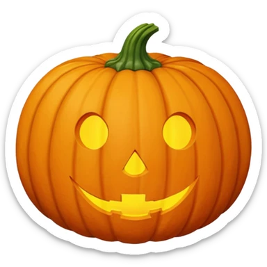 average orange pumpkin, no face, just the vegetable sticker