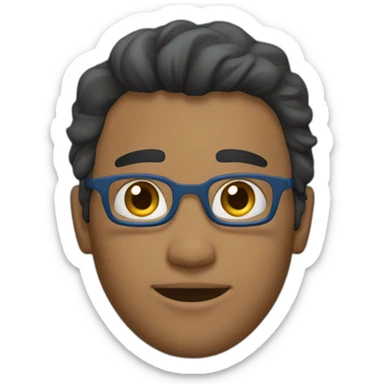 Un jeune homme avec les cheveux couper dégradé bas et teinture bleu étoile. sticker