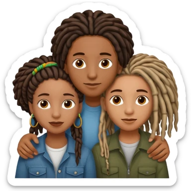 blackgirl with locs hispanic boy couple sticker