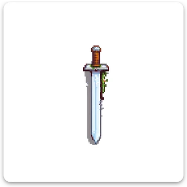 Minecraft style sword, skin tone, pixel art sticker