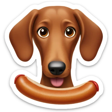 sausage dog eating a sausage  sticker