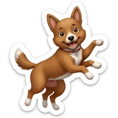 dog jumping in the air sticker