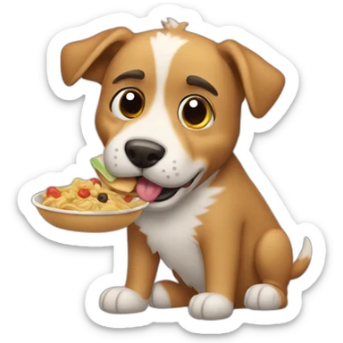 Perro comiendo en avión sticker