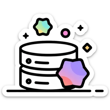 database storage with data symbols sticker