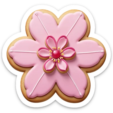 Cherry blossom shaped of a cookie sticker