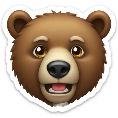 bear head animal sticker