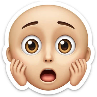 shocked face with wide open eyes and open mouth sticker