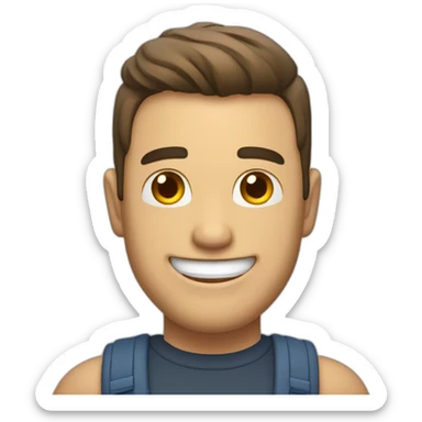 hombre sonriendo y apuntando con el dedo sticker