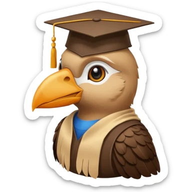 Bird graduate college sticker