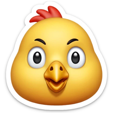chicken 3d imoji transparen with wite color sticker