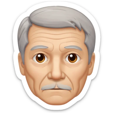 tired looking 65 year old man sticker