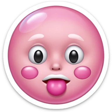 Handsome pink Chewing gum with a face on it bubble gum sticker