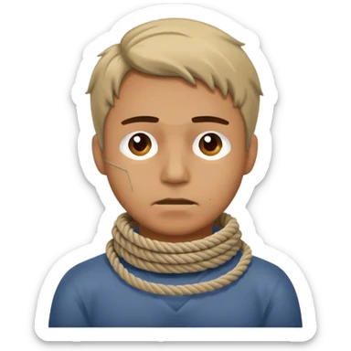 🙍🏻‍♂️ this guys with a rope around his throat sticker