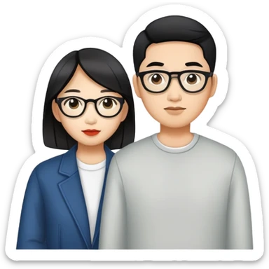 Gus & Joanna - asian cool couple sticker