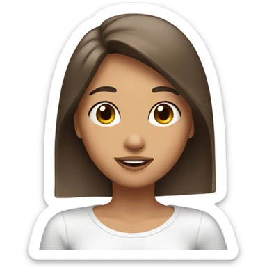 Two girls brown haired taking a bathroom mirror selfie sticker