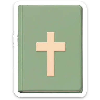 Open Light Sage green holy Bible with baby pink cross on the cover and baby pink coloured gardens coming on the cover  sticker