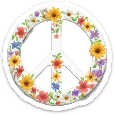 floral peace sign sticker