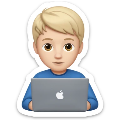 memoji boy iphone characters memoji with Laptop and a transparent background sticker