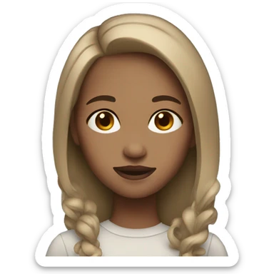 Girl with light ash brown hair  sticker