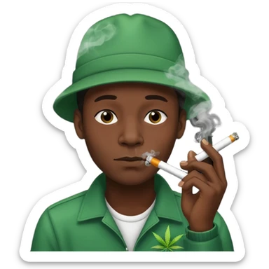 Black man smoking weed sticker