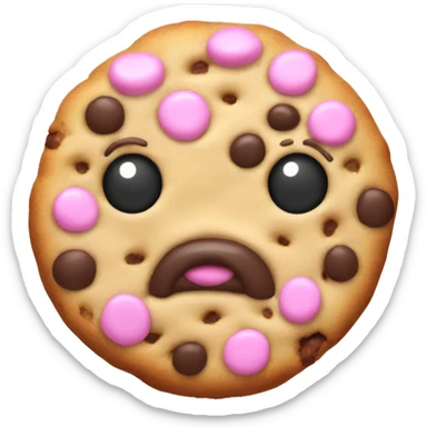 pastel pink choco chip cookie sticker