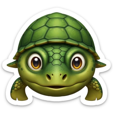 Angry dark green turtle that has half closed eyelids sticker