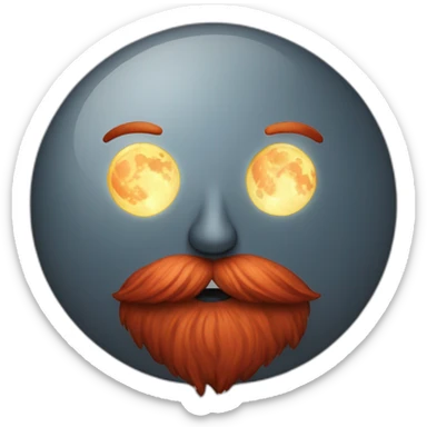Bright Full moon with a long red beard sticker