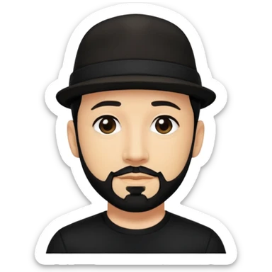 AJ McLean with black hair, black shirt sticker