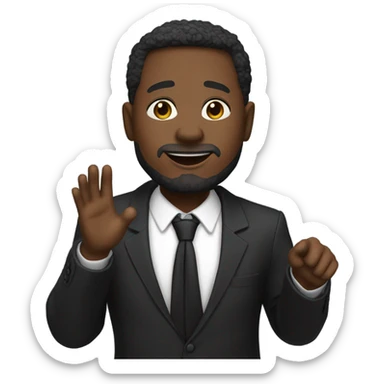 Black male preacher sticker