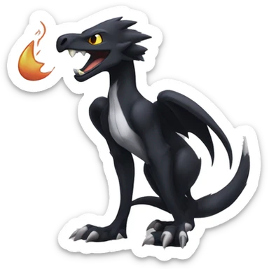 Black Cool Edgy Sergal-Seviper-Poochyena-Houndoom-Fakémon  sticker