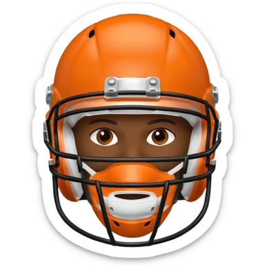 College football player helmet in  orange color  sticker