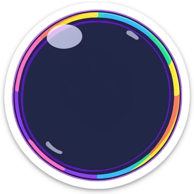 Iridescent soap bubble floating in the air with rainbow colors sticker