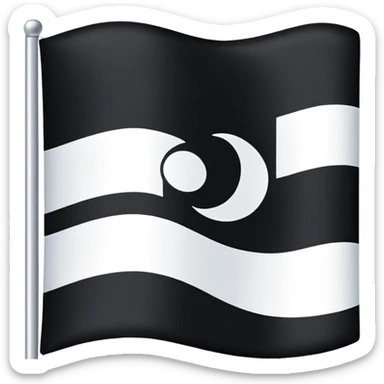 White flag with a black flag inside with a another white flag inside sticker