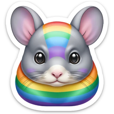 rainbow colored chinchilla sticker