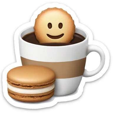 Macaroons and coffee cup sticker