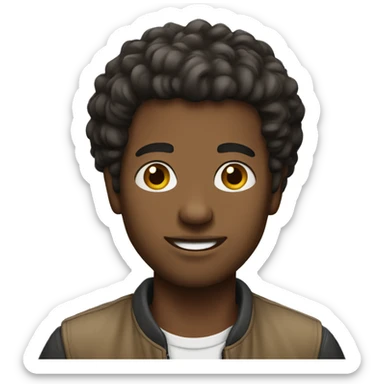 28-year-old man with decent clothes and African hair. sticker