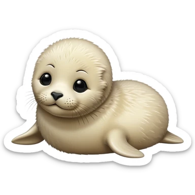 Baby seal on summer holidays sticker