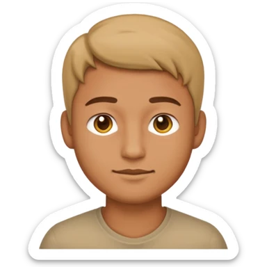 half body man emoji, upper body, waist up, centered, clean background, cute emoji style, high quality sticker