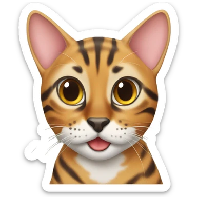 a bengal cat playing sticker