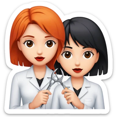 Girls scissoring  sticker