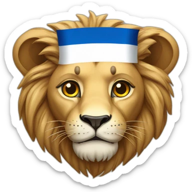 a lion with the colors of Israel sticker