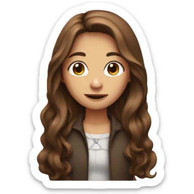 Girl with brown long hair with key in hand sticker