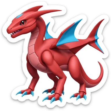 Heliolisk-Salamence-Cyclizar-Genesect-Pokémon, full body sticker