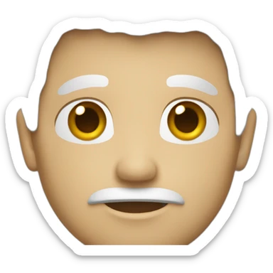 White man whit hair black sticker