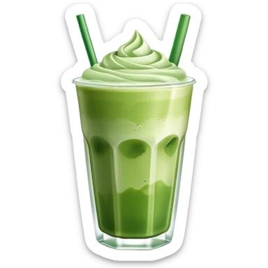 Matcha ice latte with icecubes sticker
