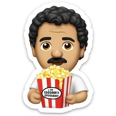 Pablo Escobar eating popcorn sticker