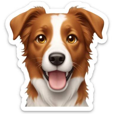 Ginger brown eyed girl with an short hair border collie sticker