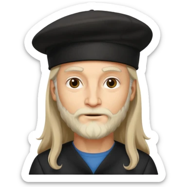 Leonardo da Vinci wear black berret sticker