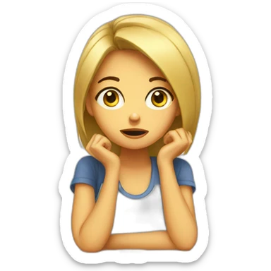 Bored Hungry girl sticker